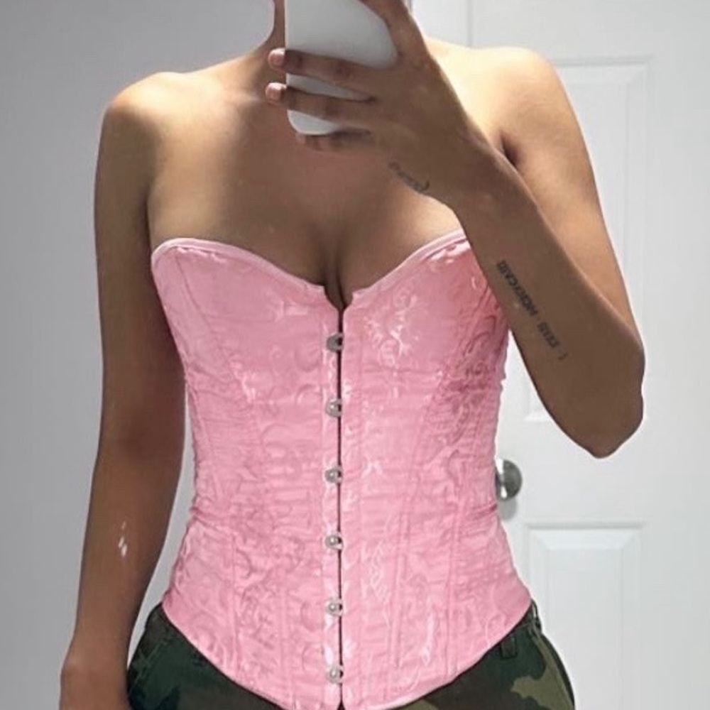 SHEIN Light Pink Corset Blouse